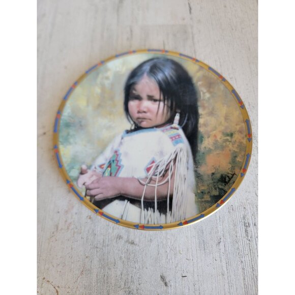 Native American shy one children of sun and moon vintage plate kitchen - Picture 1 of 6
